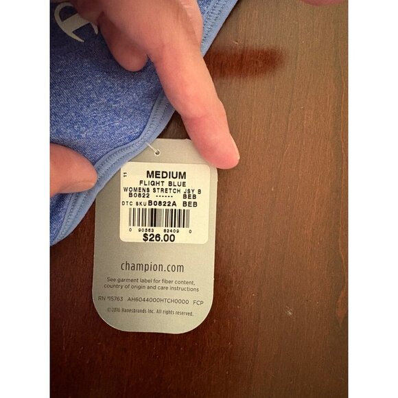 Champion NWT Stretch Jersey Racerback Sports Bra in Light Blue Size Medium - Picture 5 of 8